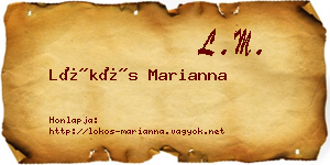Lökös Marianna névjegykártya